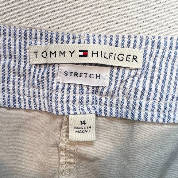 Tommy Hilfiger Women's Cotton Capri Pants Flat Front Size 14 Light Khaki - Picture 3 of 11